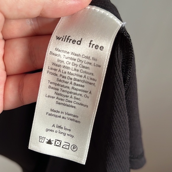 Wilfred Free Ribbed Spaghetti Straps Black Mini Dress L - Picture 7 of 11